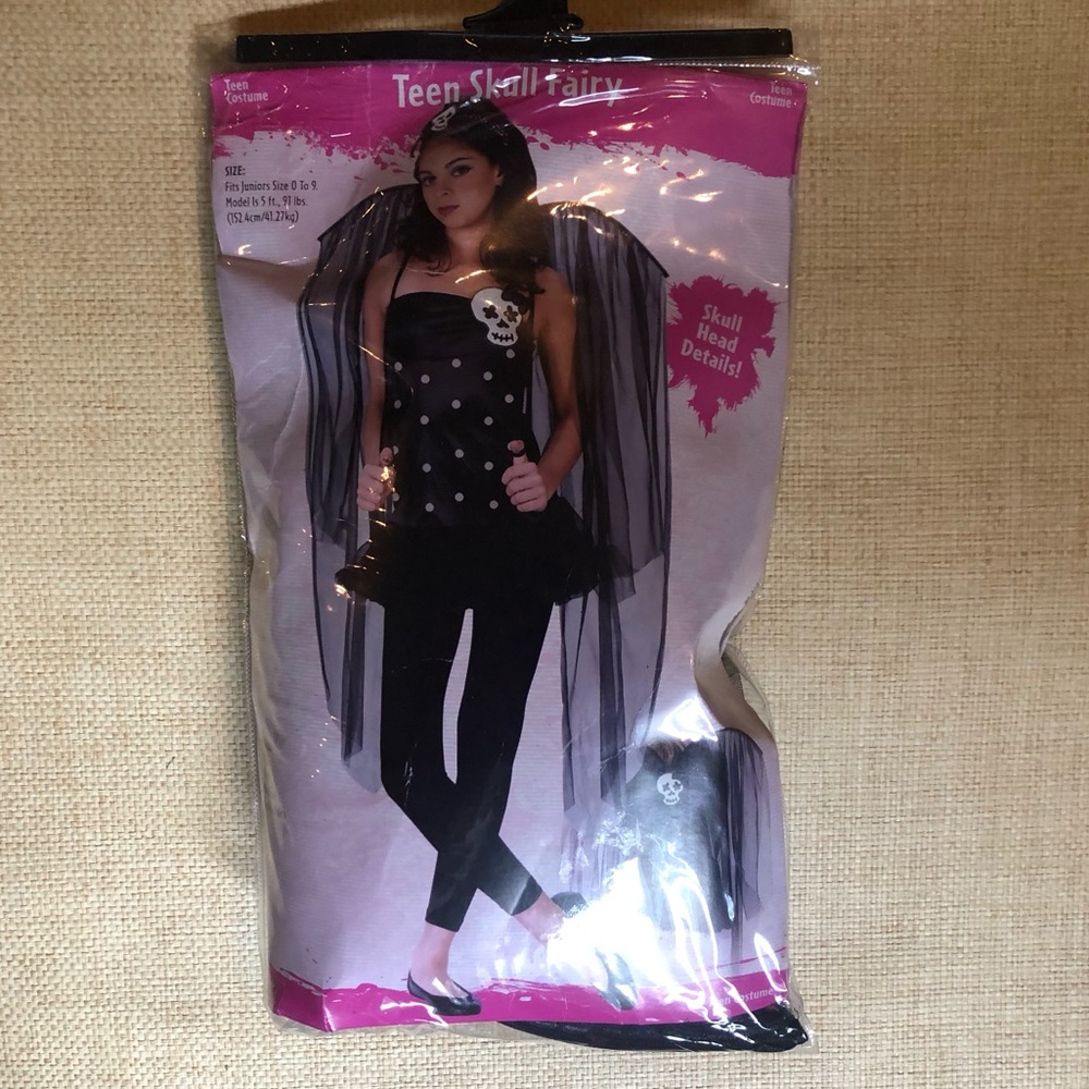 Teen Skull Fairy costume junior size 0-9